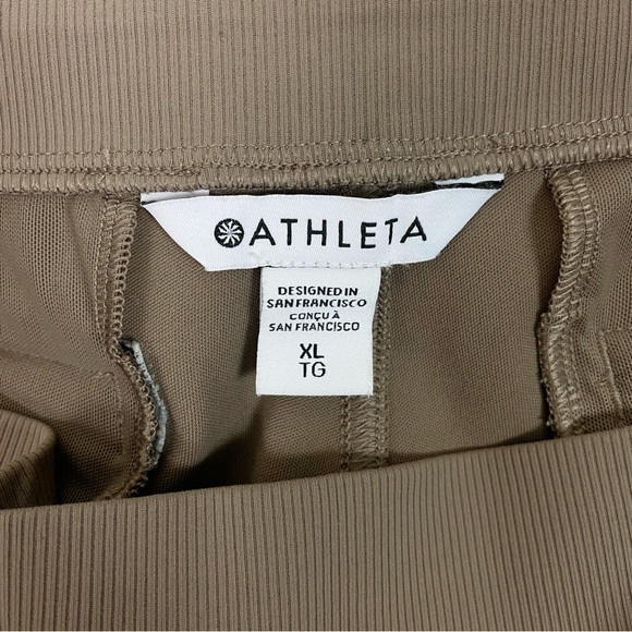 Athleta Venice Flare Pant Pyrite Tan Taupe Slit Ankle Size XL - Picture 10 of 12